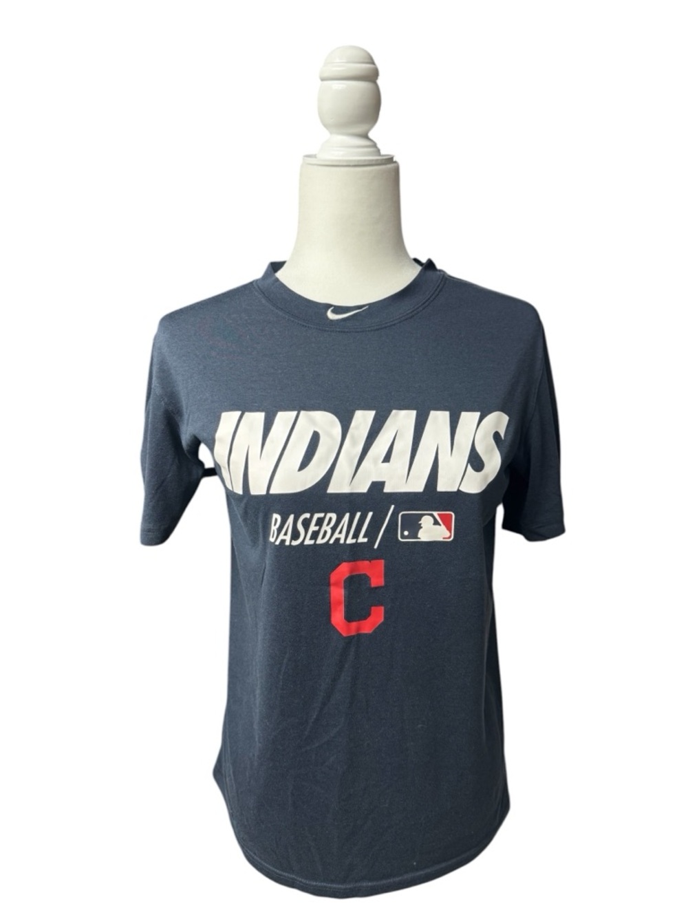 Nike Cleveland Indians mens sm navy blue dri-fit tshirt Guardians baseball